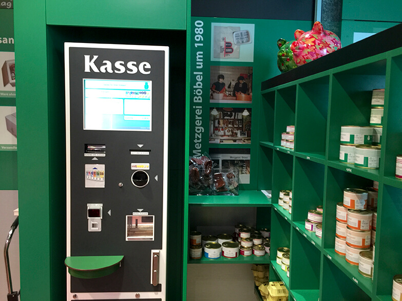 Kassenautomat KAS 400 in der Metzgerei Böbel in Rittersbah